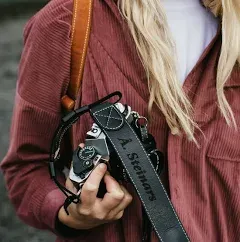 SLR, DSLR Sierra Series Genuine Leather Camera Shoulder or Neck Strap, Black