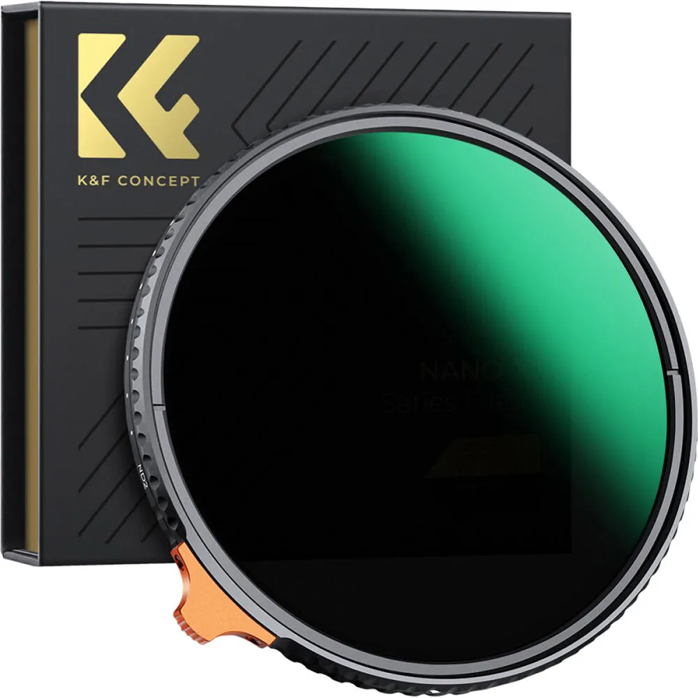 K&F Concept Variable ND Filter ND2 ND400 High Definition Nano X Adjustable Fader Neutral Density Lens Filters