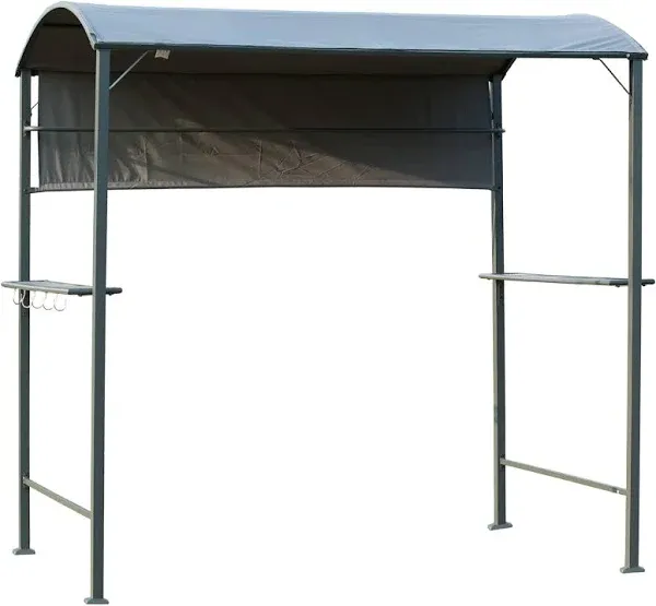 Outsunny 7FT Grill Gazebo BBQ Canopy with Sun Shade Panel Side Awning