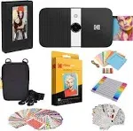 Kodak Smile Instant Print Digital Camera (Black/ White) Photo Frames Bundle with Soft Case