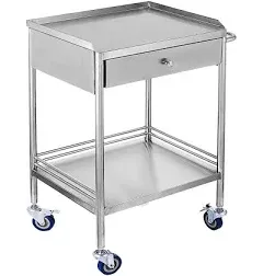 2 Layers Household Utility Carts with Wheels Rolling Medical Carts with Wheels and 