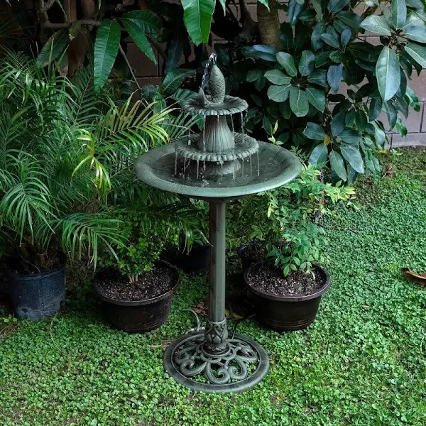 Alpine Corporation Alpine Tiered Pedestal Water Fountain