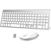 LOT Silver Wireless Keyboard (Parts)  Set 2.4G For Mac Pc Full Size Silver