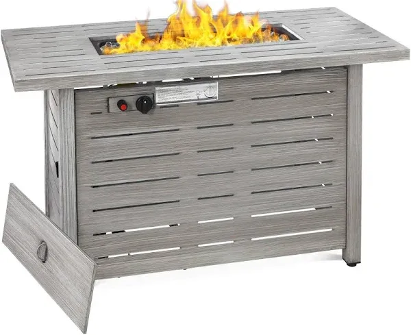 Best Choice Products 42in 50,000 BTU Rectangular Steel Propane Fire Pit Table