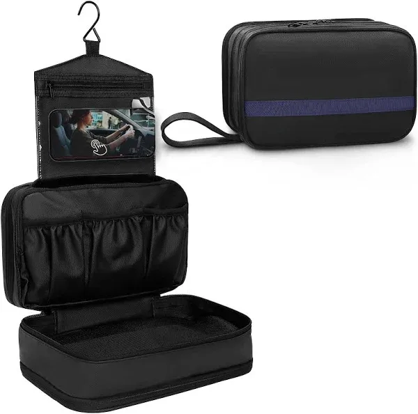 Toiletry Bag for Men - Travel toiletry bag men Wet and Dry Separation toiletry bag with Visual PVC Compartment Waterproof Material Double Zipper Extra compartments for neat organization.