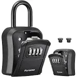 Puroma Key Lock Box, Portable Combination Lockbox Wall-Mounted Key Storage Box for House Keys, Resettable Code Safe Security LOC