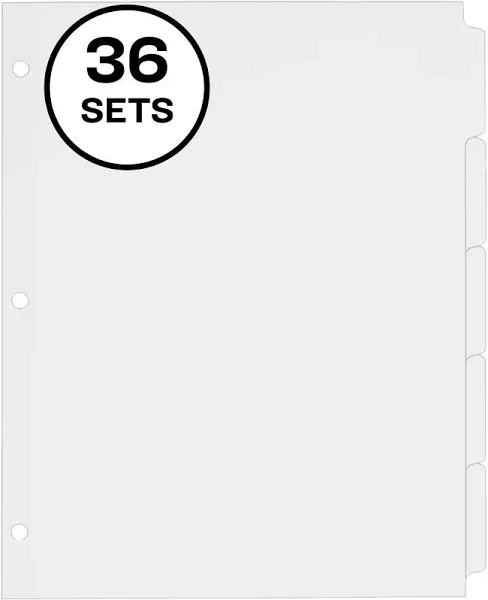 Avery Plain Tab Write & Erase Dividers 11506