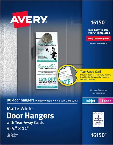 Avery Door Hanger with Tear-Away Cards