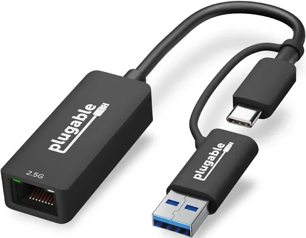 Plugable 2.5g USB-C and USB to Ethernet Adapter