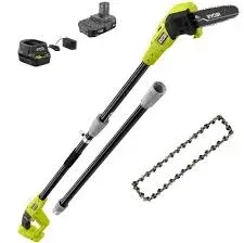 Ryobi 18V 8 in. Cordless Oil-Free Pole Saw with 1.5 Ah Battery and Charger