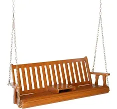 VINGLI Heavy Duty 880 LBS Patio Wooden Porch Swing Upgraded Chains