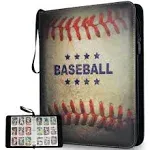 Baseball Card Binder with 9 pockets, 3 Ring Baseball Trading Card Binder w/Strap - Baseball Card Storage Binder w/ 900 Baseball Card Organizer Sleeves-Baseball Card Holder-Sports Card Binder