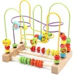 Wondertoys Bead Maze Toy for Toddlers Wooden Colorful Abacus Roller Coaster Educ