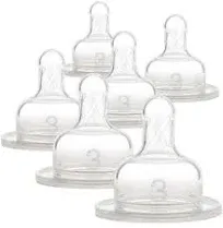 Dr. Brown's Original Wide-Neck Nipple Level 2 (3m+) 6-Pack