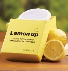 Limited Edition Lemon Up Dusting Powder 4 Oz! Lemony Scent Talc-Free Body Powder with Soft Puff! Made from Aloe Powder, Kaolin Clay, Jojoba Oil & She