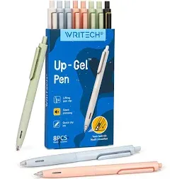 WRITECH Gradient Color Barrel Gel Pens 8ct and Space Up Gel Pens 8ct, All Black Ink