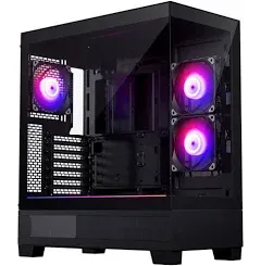 Phanteks XT View, Mid-Tower Gaming Chassis, Tempered Glass Front and Side