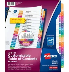 Avery Ready Index Table of Contents Dividers