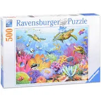 Ravensburger Puzzle Tropical Waters 500 Piece  Ocean Life Turtles Fish Complete