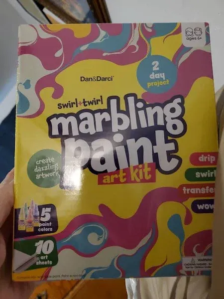 Dan&Darci Marbling Paint Art Kit for Kids Arts and Crafts for Girls & Boys Ages 6-12 Craft Kits Art Set Best Tween Paint