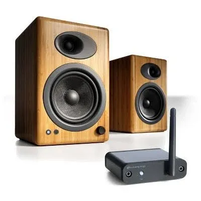 Audioengine A5+BT Wireless Bamboo Bookshelf Speakers AUTHORIZED-DEA<wbr/>LER