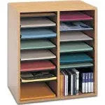 Safco Wood 16-Compartment Adjustable Literature Organizer, 19.5" x 11.75" x 21"