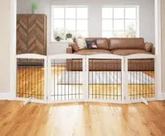 PAWLAND Freestanding Foldable Wire Dog Gate