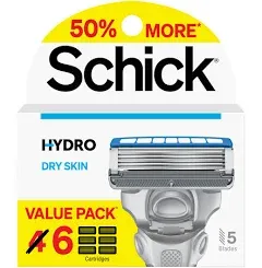 SCHICK Hydro Sensitive 5 Razor Blade Refills 6 Cartridges NEW