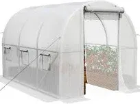 YITAHOME 20x10x6.5ft Greenhouse Large Heavy DutyOutdoor Greenhouses Walk in Tunnel Green House Portable Plant Gardening Upgraded Galvanized Steel Frame Ropes Zipper Doors 7 Crossbars Garden, White