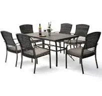 Pamapic Patio Dining 7 Piece Outdoor Wicker Furniture Set