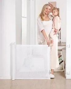 Likzest Retractable Baby Gate, Mesh Baby And Pet Gate 33” Tall, Extends up to 55