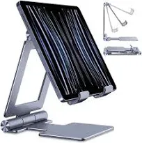 Anozer Tablet Stand,Adjustab<wbr/>le Tablet Holder for Desk,Foldable Aluminium - Gray