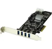 Startech.com 4 Port Dual Bus Pci Express Usb 3.0 Card Adapter with UASP LP4+SATA