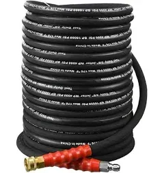 Pressure Washer Hose 3/8 Inch x 50 FT Quick Connect 4000 PSI High Tensile Wir...