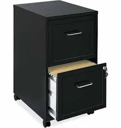 Lorell 2-Drawer Vertical Steel Lockable Filing Cabinet, Black