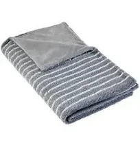 Striped Faux Fur Throws or Accent Pillows - Striped Faux Fur Throw Gray