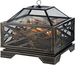 Pleasant Hearth Martin Deep Bowl Wood Burning Fire Pit