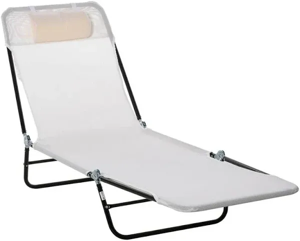 Outsunny Portable Sun Folding Chaise Lounge Chair - Green