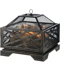 Pleasant Hearth Martin Deep Bowl Wood Burning Fire Pit