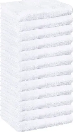 Utopia Towels - Salon Towel, Pack of 12 (Not Bleach Proof, 16x27 Inches) Highly Absorbent Cotton Towels for Hand, Gym, Beauty, Spa, and Home Hair Care, White