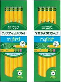 Ticonderoga Pack of 2 Beginners' Elementary Pencils With Eraser