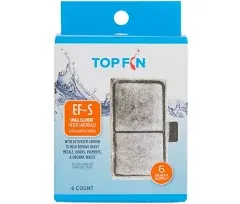 Top Fin EF-S Element Filter Cartridges 6 Month Supply Size 2.1&#034; x 3.7&#034; 6 Count