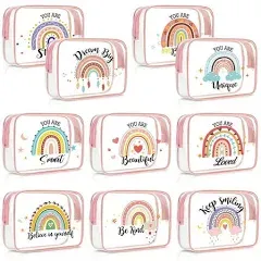 Kacctyen 10 Pcs Christmas Rainbow Clear Makeup Bag Gift Women Gifts... 