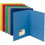 Smead Two-Pocket Folder, Textured Paper, 100-Sheet Capacity, 11 x 8.5, Assorted, 25/Box ;