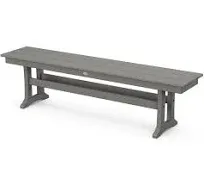 POLYWOOD Farmhouse Trestle 65-Inch Bench - Sand : BBQGuys