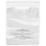 iMailer - 100 Count - 14" x 20" Clear Plastic Poly Bags with Suffocation Warning Self Seal 1.6 Mil for Clothing, T-Shirts, Pants-Resealable Adhesive