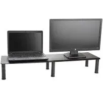 Mind Reader Desk Organizers 38.5&#034;Wx 11&#034;D Dual Monitor Stand Adjustable,Bla<wbr/>ck