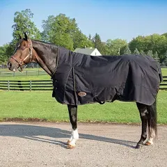 1200D Paladin High Neck Heavyweight Turnout Blanket, Black with Tan/Black Binding, Size 92