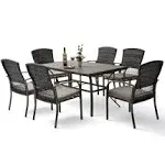 Pamapic Patio Dining 7 Piece Outdoor Wicker Furniture Set