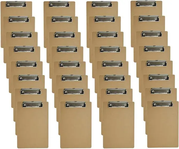 Mini Clipboards 32 Pack Memo Size 6 x 9 Inches Bulk Small Clip Boards for Cla...